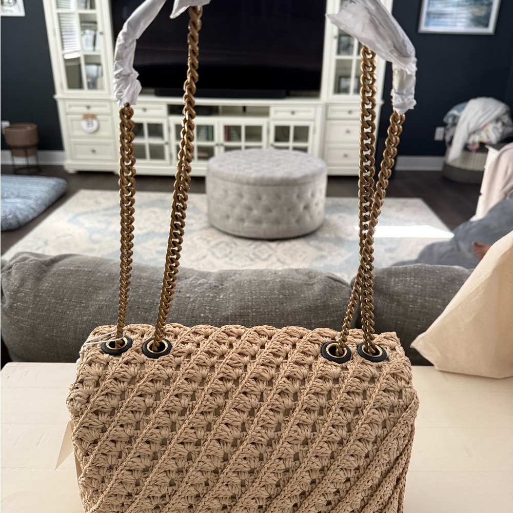 Tory Burch Beige Woven Shoulder Bag - Picture 4 of 8